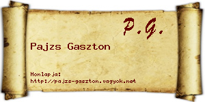 Pajzs Gaszton névjegykártya